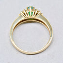 Vintage Emerald and Diamond 9ct Yellow Gold Ring