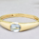 Aquamarine Flush Set 9ct Yellow Gold Stackable Band