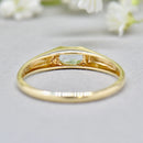 Aquamarine Flush Set 9ct Yellow Gold Stackable Band