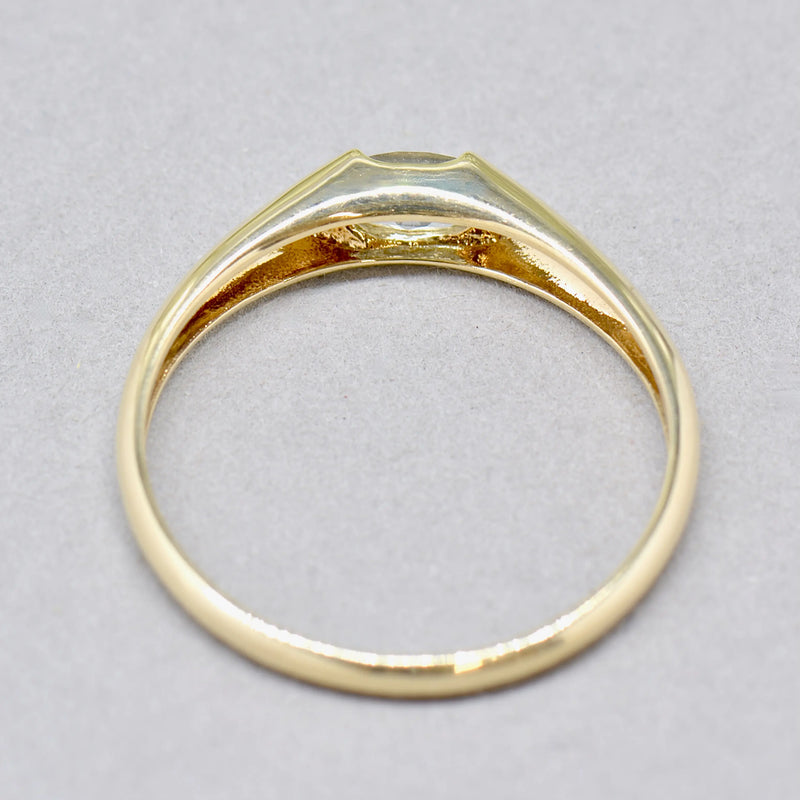 Aquamarine Flush Set 9ct Yellow Gold Stackable Band