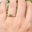 Aquamarine Flush Set 9ct Yellow Gold Stackable Band