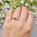 Aquamarine Flush Set 9ct Yellow Gold Stackable Band