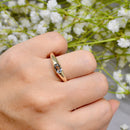 Aquamarine Flush Set 9ct Yellow Gold Stackable Band