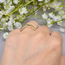 Aquamarine Flush Set 9ct Yellow Gold Stackable Band