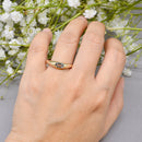 Aquamarine Flush Set 9ct Yellow Gold Stackable Band