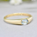 Aquamarine Flush Set 9ct Yellow Gold Stackable Band