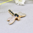 Sapphire and Diamond Dragonfly 9ct Yellow Gold Pendant