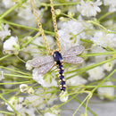 Sapphire and Diamond Dragonfly 9ct Yellow Gold Pendant