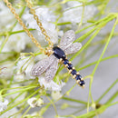 Sapphire and Diamond Dragonfly 9ct Yellow Gold Pendant