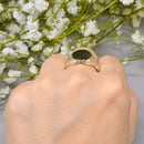 Vintage 1970s Textured Shoulders Bloodstone 9ct Yellow Gold Signet Ring