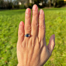 Vintage 1990s Blue Sapphire and Diamond 18ct Yellow Gold Trilogy Ring (1.47ct)