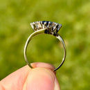 Vintage 1990s Blue Sapphire and Diamond 18ct Yellow Gold Trilogy Ring (1.47ct)