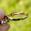 Vintage 1990s Blue Sapphire and Diamond 18ct Yellow Gold Trilogy Ring (1.47ct)