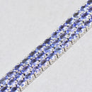 Tanzanite Sterling Silver Three-Row Tennis Bracelet