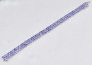 Tanzanite Sterling Silver Three-Row Tennis Bracelet