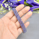 Tanzanite Sterling Silver Three-Row Tennis Bracelet