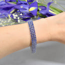 Tanzanite Sterling Silver Three-Row Tennis Bracelet