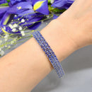 Tanzanite Sterling Silver Three-Row Tennis Bracelet
