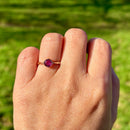 Vintage 18ct Yellow Gold Natural Ruby Solitaire Ring (0.54ct)
