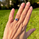 Art Deco 18ct Yellow Gold & Platinum Sapphire & Diamond Daisy Cluster Ring