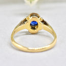 Art Deco 18ct Yellow Gold & Platinum Sapphire & Diamond Daisy Cluster Ring