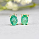 Emerald Sterling Silver Stud Earrings
