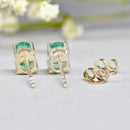 Emerald Sterling Silver Stud Earrings