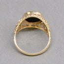 Vintage Bloodstone 9ct Yellow Gold Textured Signet Ring