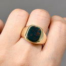 Bloodstone 9ct Yellow Gold Signet Ring