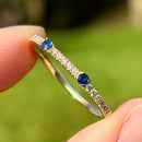 Le Vian 14ct Yellow Gold 0.10ct Diamond & Blueberry Sapphire Eternity Ring