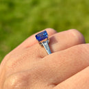 Rhapsody 950 Platinum AAAA Asscher Cut Tanzanite and Diamond (VS/E-F) Ring (2.00ct)