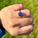 Rhapsody 950 Platinum AAAA Asscher Cut Tanzanite and Diamond (VS/E-F) Ring (2.00ct)