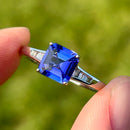 Rhapsody 950 Platinum AAAA Asscher Cut Tanzanite and Diamond (VS/E-F) Ring (2.00ct)