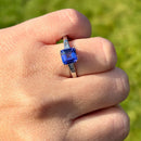 Rhapsody 950 Platinum AAAA Asscher Cut Tanzanite and Diamond (VS/E-F) Ring (2.00ct)