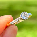 Art Deco Old European Cut Diamond Engagement Ring in 18ct Yellow Gold & Platinum