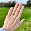 20世纪90年代复古款祖母绿钻石三石9K黄金戒指