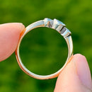 20世纪90年代复古款祖母绿钻石三石9K黄金戒指