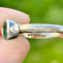 20世纪90年代复古款祖母绿钻石三石9K黄金戒指