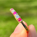 18ct Yellow Gold Ruby and Diamond Half Eternity Band