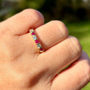 18ct Yellow Gold Ruby and Diamond Half Eternity Band