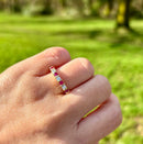 18ct Yellow Gold Ruby and Diamond Half Eternity Band