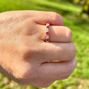18ct Yellow Gold Ruby and Diamond Half Eternity Band