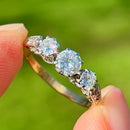 Vintage 18ct Yellow Gold and Platinum Diamond Trilogy Ring (0.62ct)