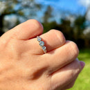 Vintage 18ct Yellow Gold and Platinum Diamond Trilogy Ring (0.62ct)