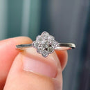 18ct White Gold Diamond Daisy Cluster Ring, Vintage-Inspired (Approx. 0.27ct)