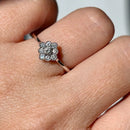 18ct White Gold Diamond Daisy Cluster Ring, Vintage-Inspired (Approx. 0.27ct)