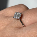 18ct White Gold Diamond Daisy Cluster Ring, Vintage-Inspired (Approx. 0.27ct)