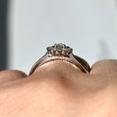 18ct White Gold Diamond Daisy Cluster Ring, Vintage-Inspired (Approx. 0.27ct)