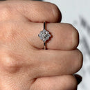 18ct White Gold Diamond Daisy Cluster Ring, Vintage-Inspired (Approx. 0.27ct)