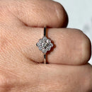 18ct White Gold Diamond Daisy Cluster Ring, Vintage-Inspired (Approx. 0.27ct)